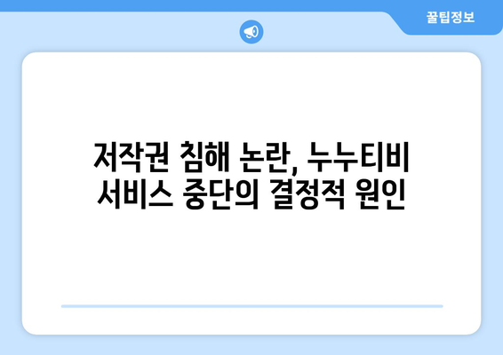 누누티비 서비스 중단 이유 파헤치기