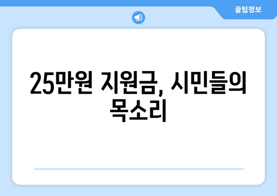 1인 시위로 반대하는 25만원 민생 회복 지원금