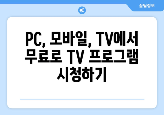 무료 TV 프로그램 시청을 위한 최고 사이트 10선