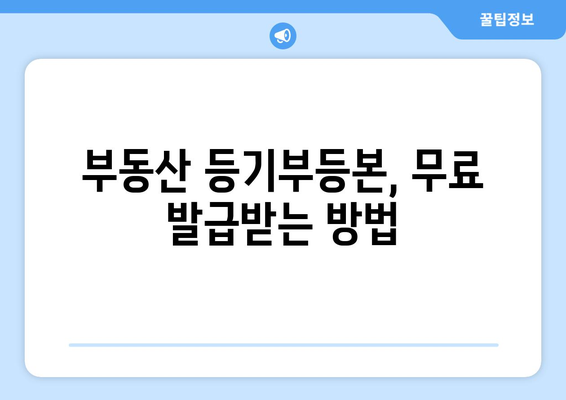 부동산 등기부등본을 직접 발급하는 꿀팁