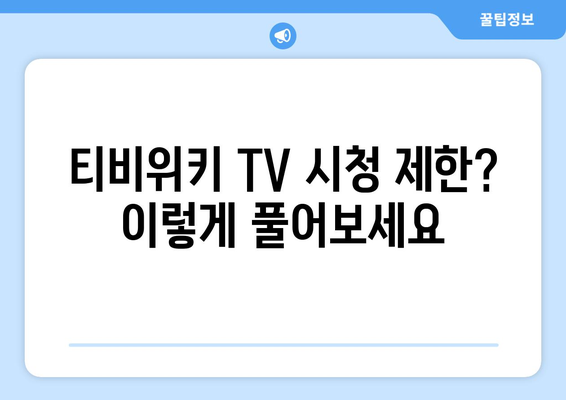 티비위키 TV 우회 사용 방법