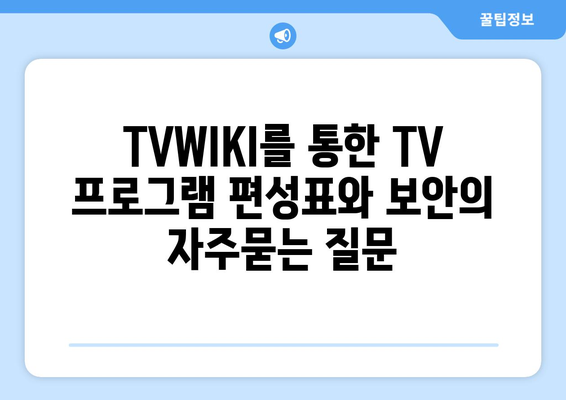 TVWIKI를 통한 TV 프로그램 편성표와 보안