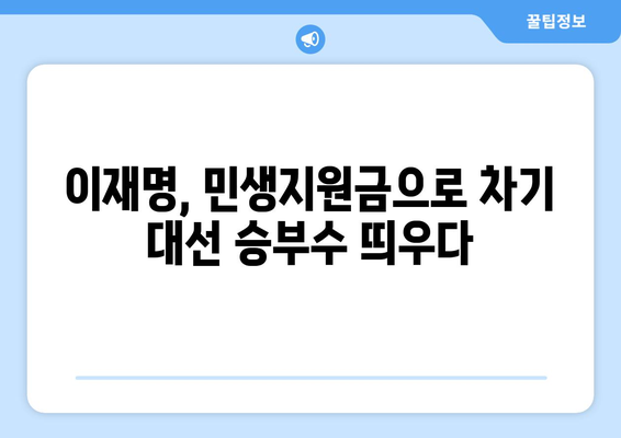 이재명, 차기 대선을 노린 민생지원금 공약