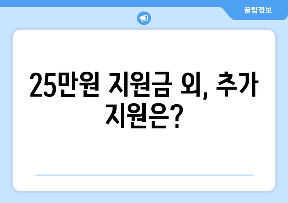 25만원 기초생활수급자 지원금과 민생회복지원금 비교