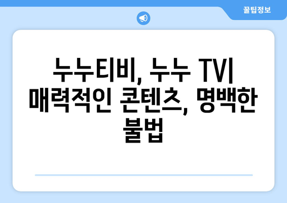 누누티비 및 누누 TV: 좋은 콘텐츠지만 불법