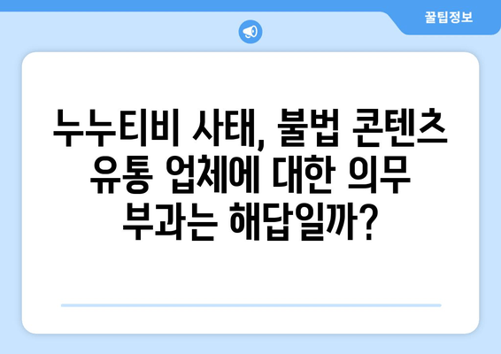 제2의 누누티비 봉쇄: 불법 콘텐츠 유통 업체에 의무 부과