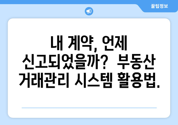 주택 임대차 계약 신고 일자 확인: 부동산 거래관리 시스템 팁