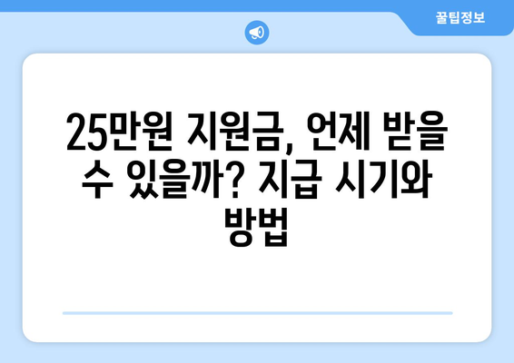 특별법으로 추진되는 25만원 지원금