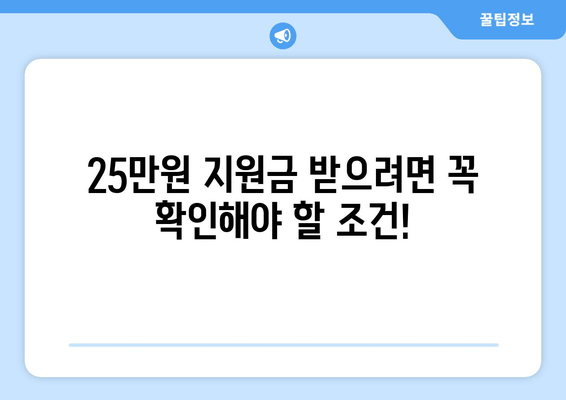 25만원 민생 지원금 신청 대상 및 자격