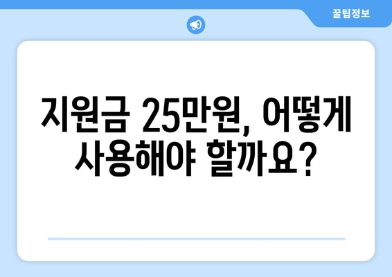 민생회복지원금 1인당 25만원 지급