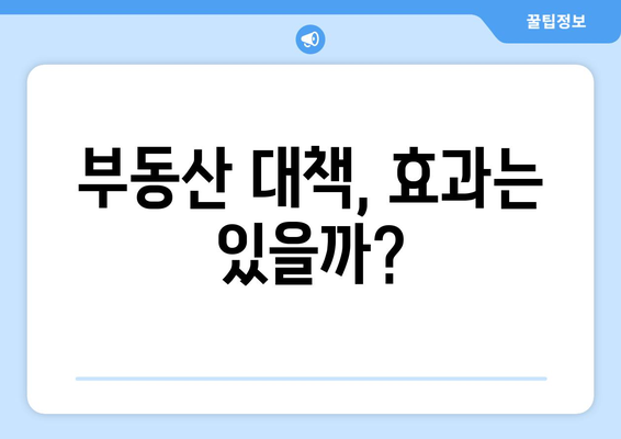 정부의 부동산 대책: 집값 안정화를 위한 노력과 과제