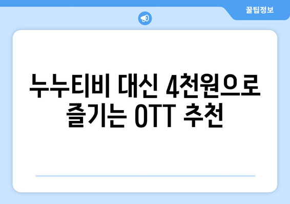 누누티비 대신 한달에 4천원으로 OTT 즐기기