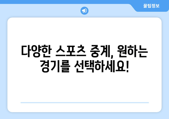 스포츠티비 가입 가이드