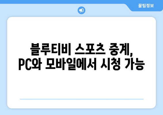 블루티비 스포츠 무료 중계 사이트 소개