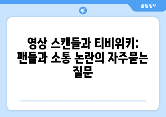 영상 스캔들과 티비위키: 팬들과 소통 논란