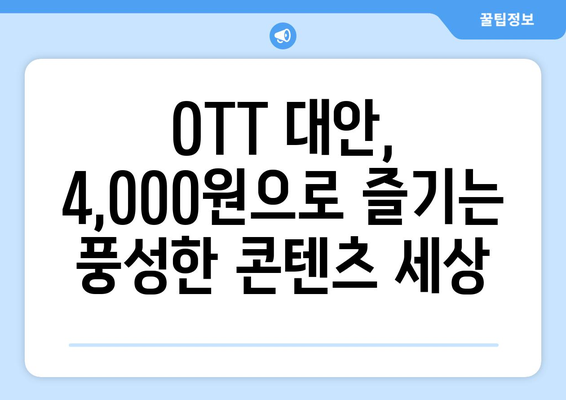 한 달에 4,000원으로 OTT를 대체할 수 있는 곳