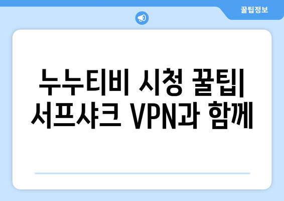 서프샤크를 활용한 안전한 VPN 시청: 누누티비 시청 꿀팁