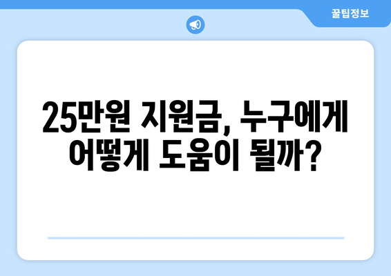 25만 원 민생 지원금: 이재명의 대안적 경제 정책