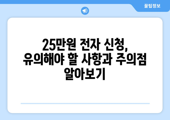 25만원 전자 신청: 궁금증 해결 및 지침