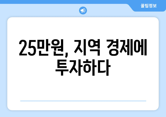 25만원 시장권 지원금을 활용한 지역 경제 활성화