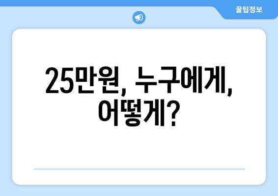 국민 1인당 25만원 민생 지원금 지급 추진 동향