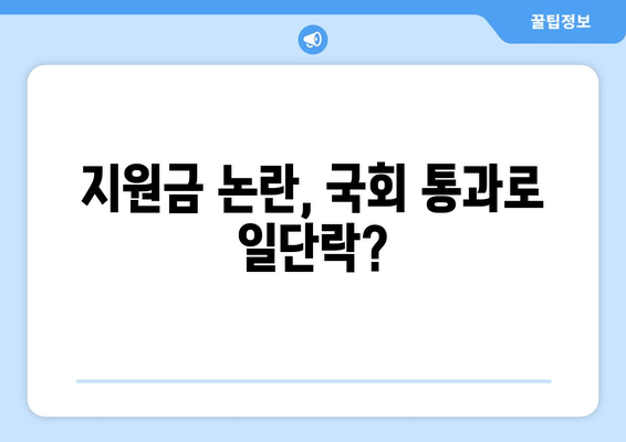 이재명의 25만원 지원금 법안, 국회 통과