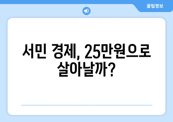 이재명의 25만원 지원금 안, 현금 깡 VS 민생 고통