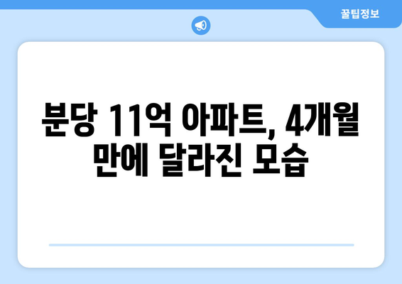 분당 11억 아파트 4개월 만의 변화: 호재 반영과 시장 동향 | 수도권 부동산 분석