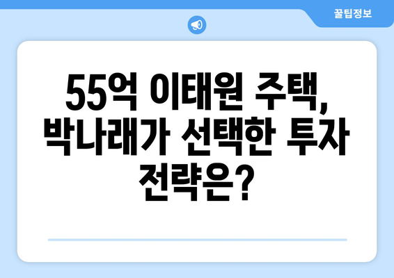 연예인 부동산 투자의 교훈: 박나래의 55억 이태원 주택 사례에서 배우는 핵심 포인트