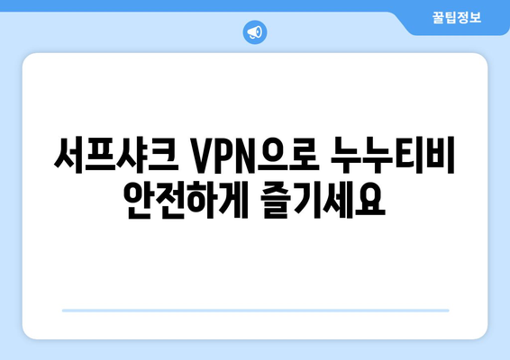 누누티비, 서프샤크(Surfshark) 안전 VPN 기능 소개