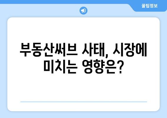 부동산써브 사태를 통찰하기