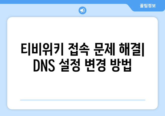 티비위키 주소 우회 접속을 위한 DNS 설정 변경 가이드