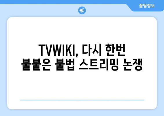 TVWIKI 부활 신호탄: 시즌 2 종료 후 누누티비 대체 등장