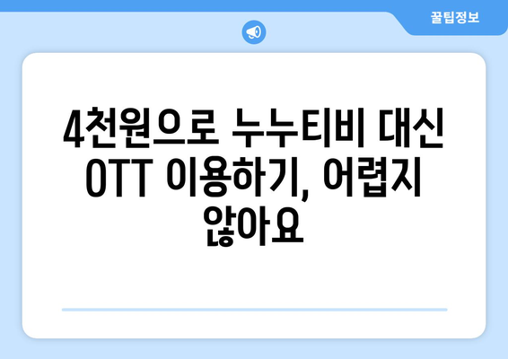 누누티비 대신 4천원에 OTT 구독하는 방법