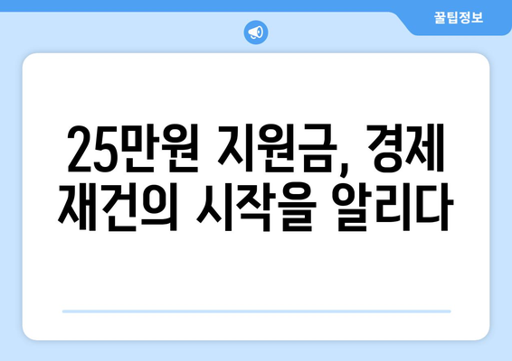 경제 재건을 위한 25만원 지원금: 어려운 여정을 함께 헤치기