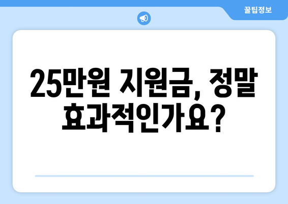 전국민 25만원 민생 지원금 신청? 안 받는 정당한 이유