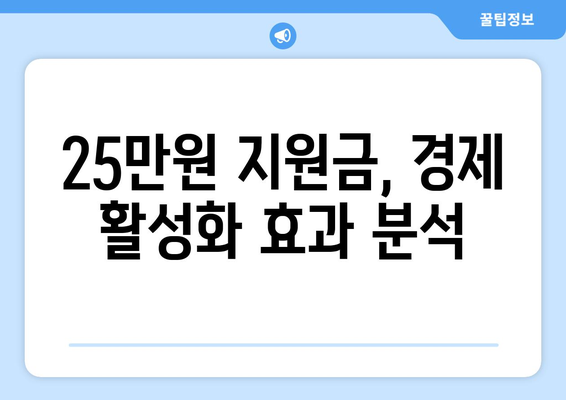 25만원 지원금과 관련된 경제적 영향 분석