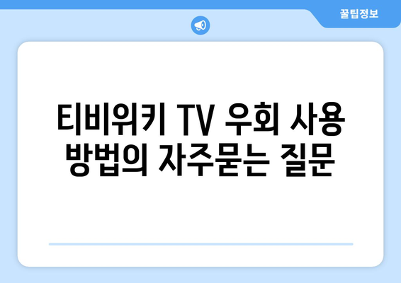 티비위키 TV 우회 사용 방법