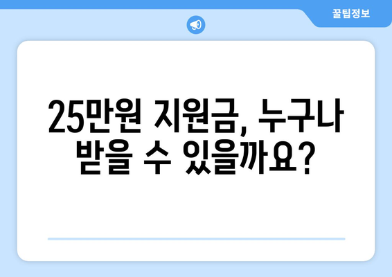 25만 원 민생 지원금: 전국민 신청 방법과 주의 사항