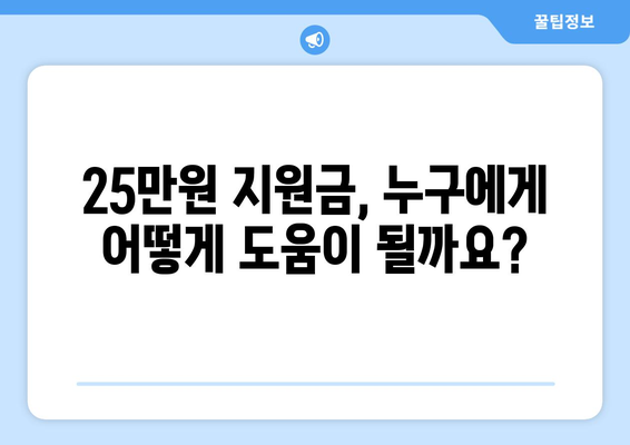 경제 재건을 위한 25만원 지원금: 어려운 여정을 함께 헤치기