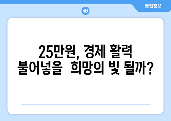 25만원 특별지급금: 가계 소득 증가에 기여