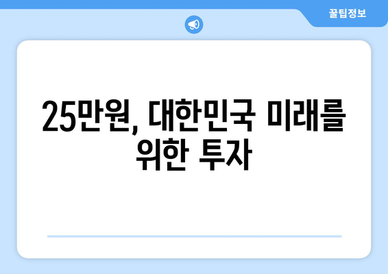 25만원 민생 대책: 백성의 삶을 개선하고 희망을 되살리기