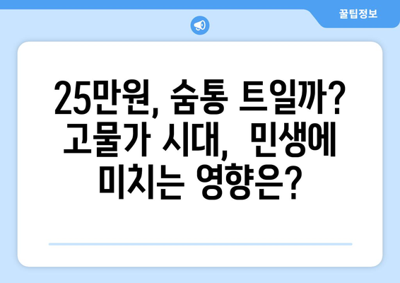 25만원 지원금, 과연 민생을 살릴까?