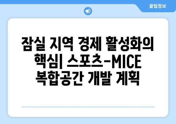 잠실 지역 경제 활성화 기대: 스포츠-MICE 복합공간 개발 계획