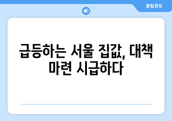 부동산 시장 불안정성 증가: 서울 집값 상승과 대응 방안