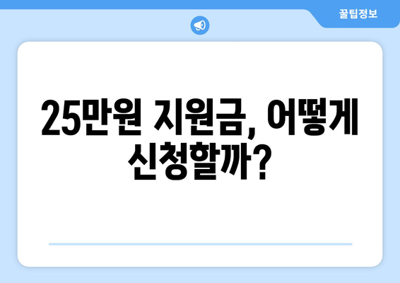 민생 회복 지원금: 뭐길래 25만원인가?