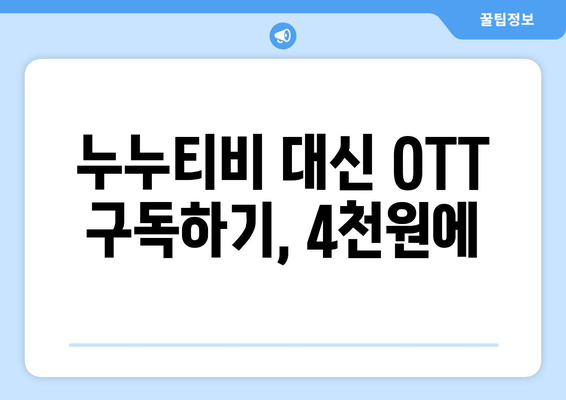 누누티비 대신 OTT 구독하기, 4천원에