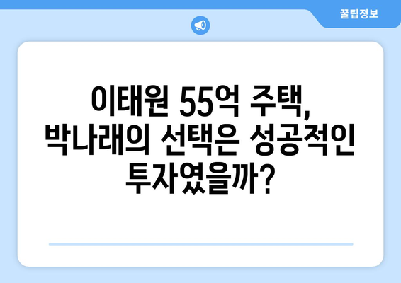 연예인 부동산 투자의 교훈: 박나래의 55억 이태원 주택 사례에서 배우는 점