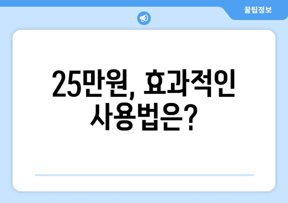 25만원 민생지원금이 가져올 득과실