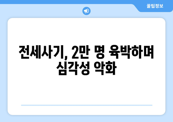 전세사기 피해자 증가 추세: 2만명 육박과 대책 마련 | 임대차 시장 문제